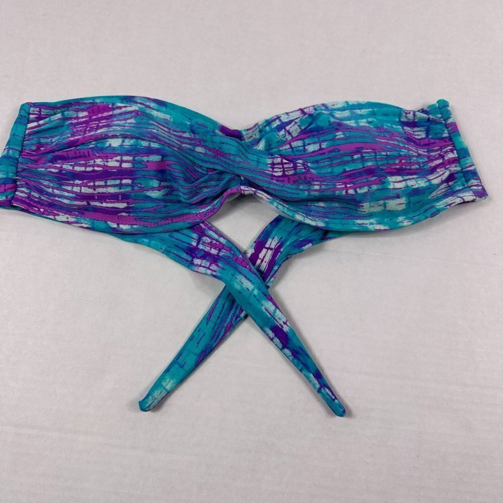 Delia*s Aqua Purple Bandeau Swim Top, Medium - Picture 7 of 7